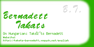 bernadett takats business card